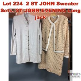 Lot 224 2 ST JOHN Sweater Sets. ST JOHN EVENING Long jack