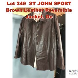 Lot 249 ST JOHN SPORT Brown Leather Reversible Jacket. De