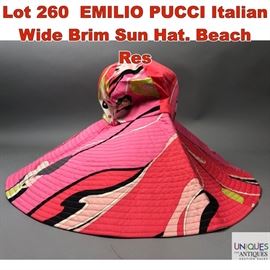 Lot 260 EMILIO PUCCI Italian Wide Brim Sun Hat. Beach Res