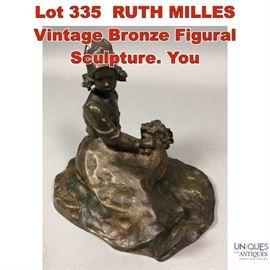 Lot 335 RUTH MILLES Vintage Bronze Figural Sculpture. You
