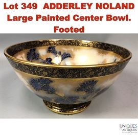 Lot 349 ADDERLEY NOLAND Large Painted Center Bowl. Footed