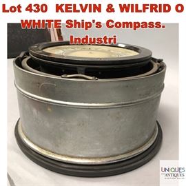 Lot 430 KELVIN WILFRID O WHITE Ships Compass. Industri