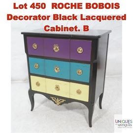 Lot 450 ROCHE BOBOIS Decorator Black Lacquered Cabinet. B