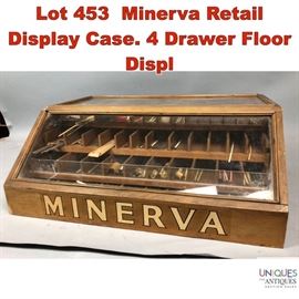Lot 453 Minerva Retail Display Case. 4 Drawer Floor Displ