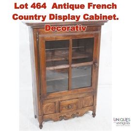 Lot 464 Antique French Country Display Cabinet. Decorativ