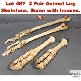 Lot 467 2 Pair Animal Leg Skeletons. Some with hooves. Ca