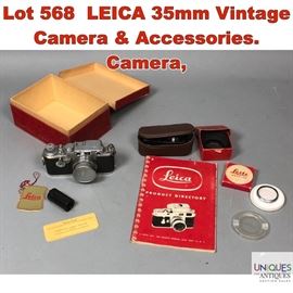 Lot 568 LEICA 35mm Vintage Camera Accessories. Camera,