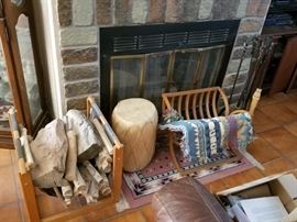 Drum Wood Fireplace tools