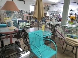 Collection of vintage patio furniture.