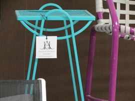 Vintage turquoise side table