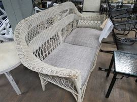 Vintage wicker loveseat-needs paint / new cushions