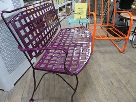 Eggplant bench - vintage restored