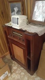 Vintage radio record player