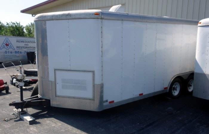 2002 Doolittle Enclosed Cargo Trailer With Ramp, Storage, Electric Capable, Side Door VIN # 1DGCS18222M045624, Approx 7'8" x 23'6"