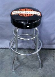 Harley Davidson Padded Bar Stool Made By Ace Product Management Group, Inc, 14"Dia Seat x 29"H