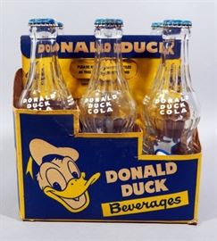 Donald Duck 6-Pack Paper Carrier With 6 Empty Bottles And Caps