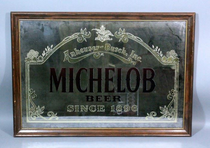 Framed Mirrored Michelob Sign 26" X 18"