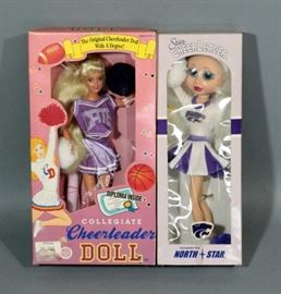 Collegiate Cheerleader Doll, K-State "Law Suit" Doll Appears New In Box And North Star "Star Cheerleader" In Original Box