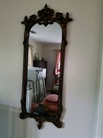 Antique mahogany wall mirror