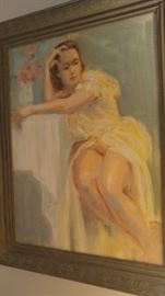 Vintage voluptuous on painting of a woman