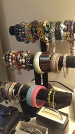 At least a hundred bracelets QVC HSN evine sterling silver gemstones turquoise and more