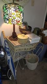 Tiffany lamp shabby chic metal table