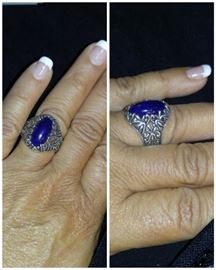 Blue lapis & sterling ring