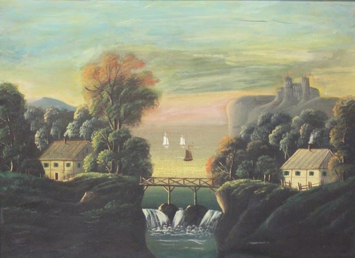 APPARENTLY Unsigned Oil on Canvas Landscape