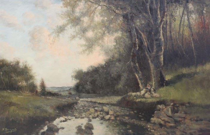 BRIGANTI Nicolas Oil on Canvas Shepherd at