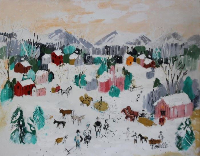 COBELLE Charles Oil on Canvas Winter Scene