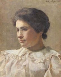 EHRENBURGER E Oil on Canvas Portrait of a