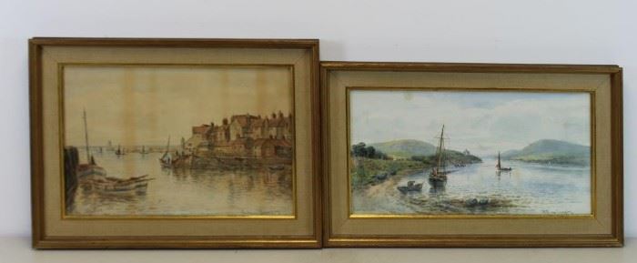 LANGLEY William Lot of Two Watercolors