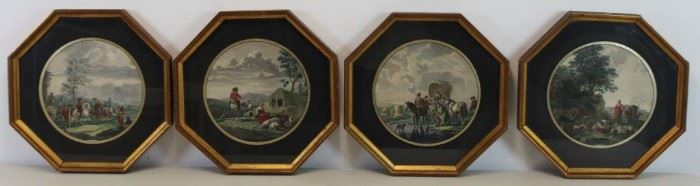 Lot of Unsigned Hand Colored Etchings