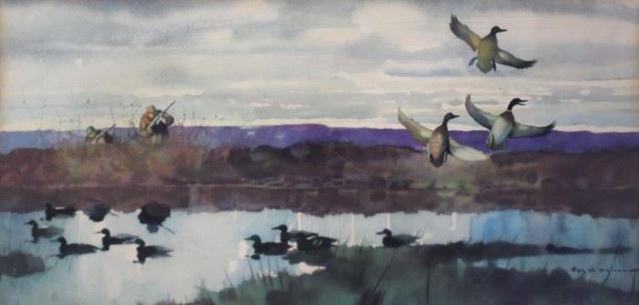 MASON Roy Martell Watercolor Duck Hunt