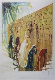 SIGNED DALI Color Lithograph Western Wall