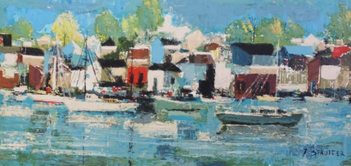STAUFFER Fred Oil on Canvas Harbor Rest