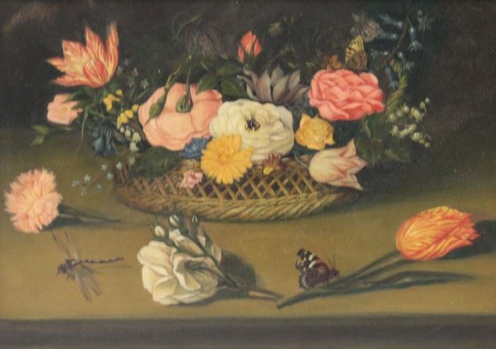 UNSIGNED Oil on Canvas Floral Still Life