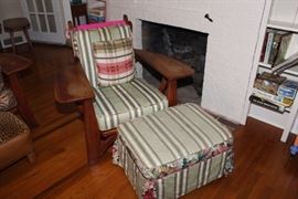 wide arm cushion mid century chair