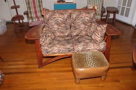 wide arm Cushman mid century loveseat