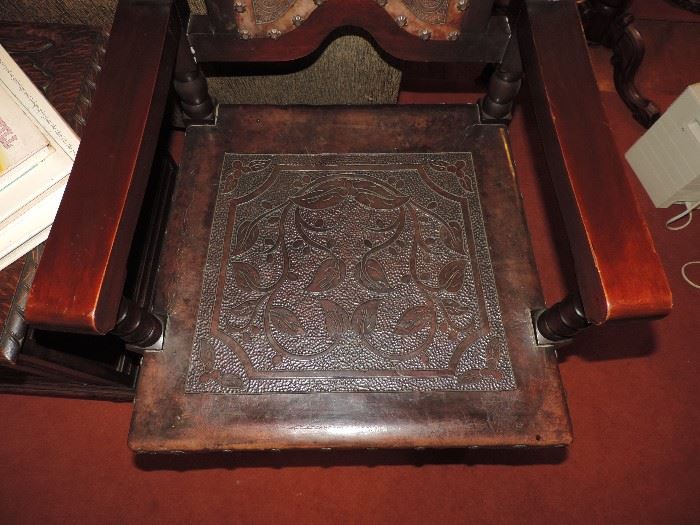 detail of seat on armchair 