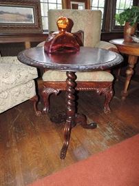 there are TWO of these round side tables for sale 