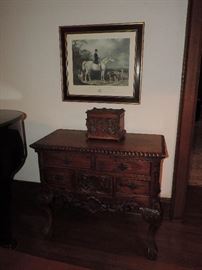 Low-Boy, Antique Humidor and Print 