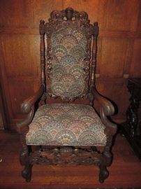 Armchair - one of TWO for sale - 19th Century Carved English 