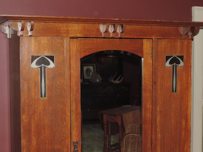 Detail of 1920 English Armoire 