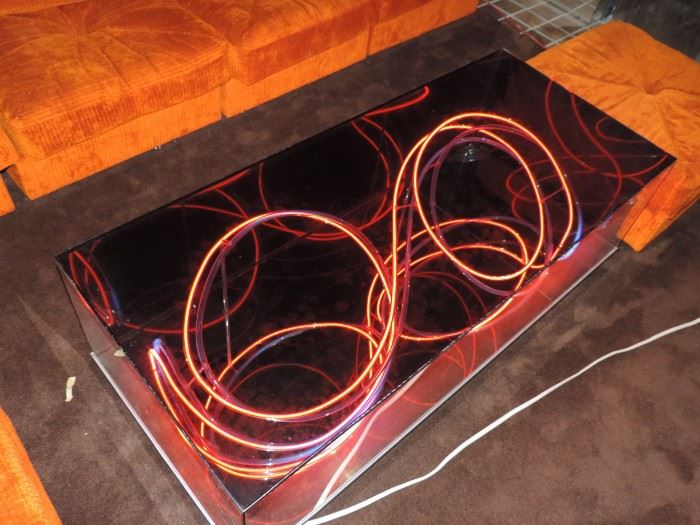 Detail of "Gemini" Neon Table