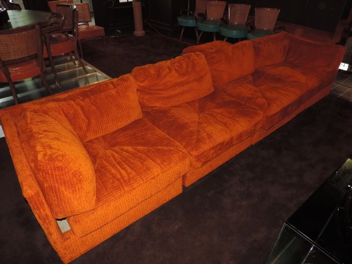 Milo-Baughman Sectional...2 IDENTICAL 4-PIECE Sections in this sale and 3 ottomans 