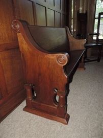 detail of side of pew 