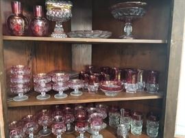 Cranberry fluorescent glasses
