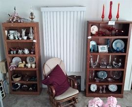 glider rocker, Fenton vases