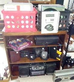 boom boxes, records